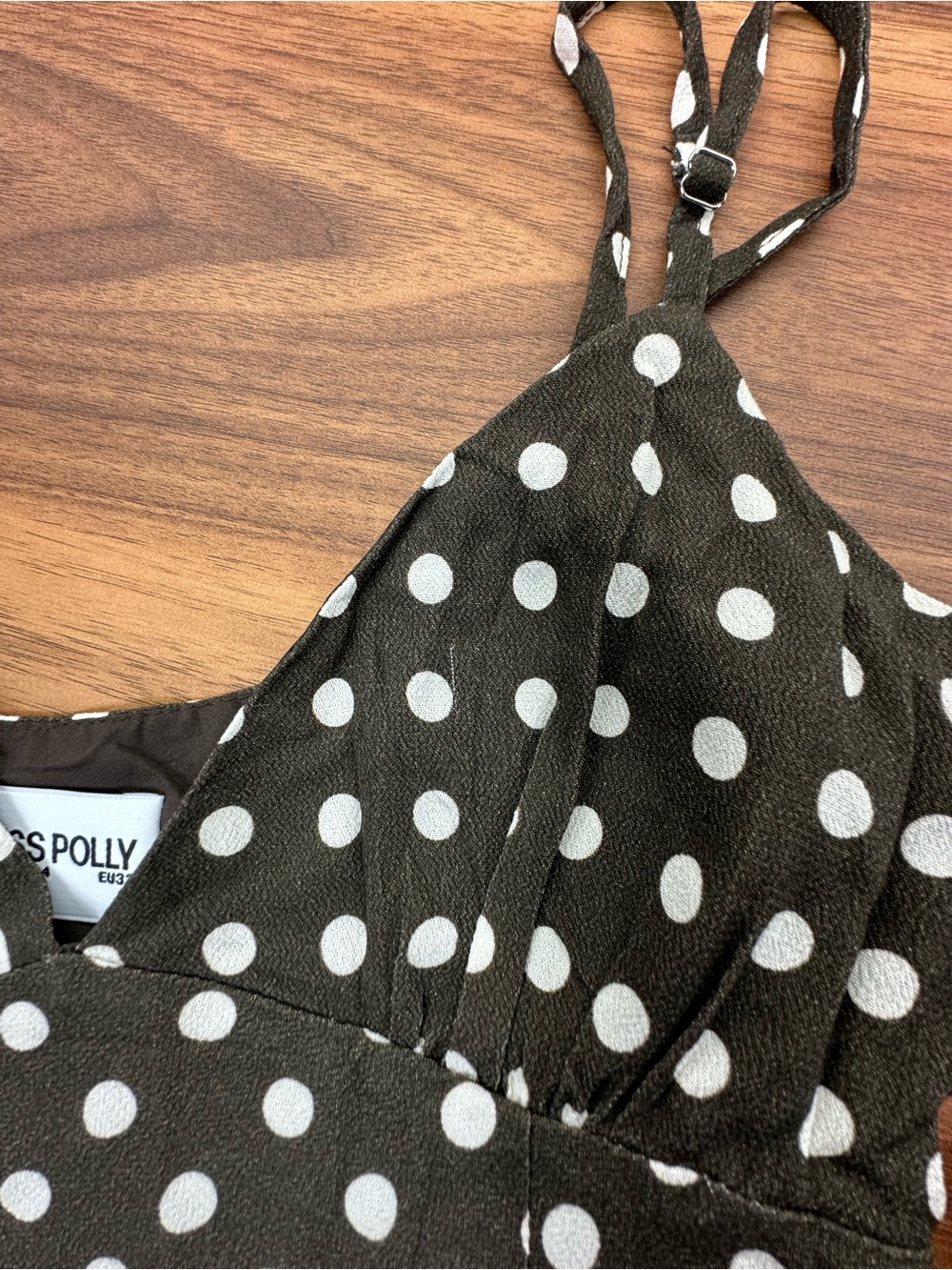 Princess Polly Jorjana Maxi Dress Brown / White Polka Dot - Picture 3 of 4